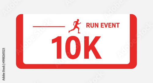 Minimalist Design Detailing a 10K Run Event with Dynamic Runner Illustration
