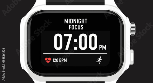 Modern Wearable Technology Displaying Time And Health Metrics For Fitness Enthusiasts