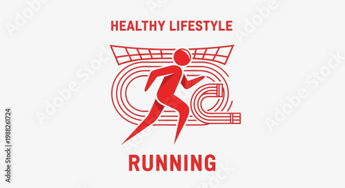 Minimalist Dynamic Symbol Of Healthy Lifestyle And Pursuit Of Physical Activity