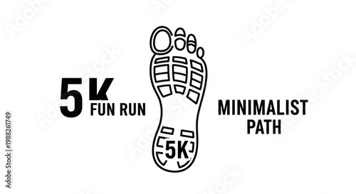 Minimalist Footprint Design Conceptualizing A 5K Fun Run, Embark On Your Fitness Journey