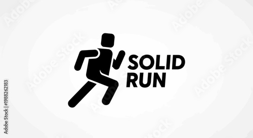 Minimalist Running Silhouette: Solid Run Title for Athletic Performance and Exercise