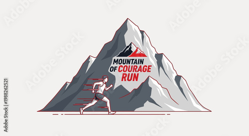 Mountain Of Courage Run: A Dynamic Illustration of Athletic Endurance and Peak Challenge