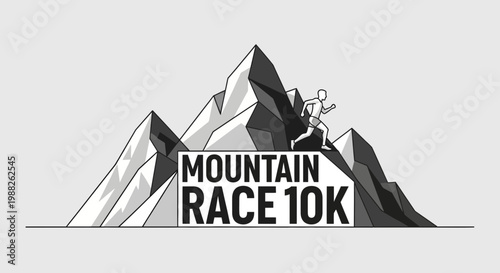 Mountain Race Competition: A Dynamic Illustration for Energetic Athletic Sports