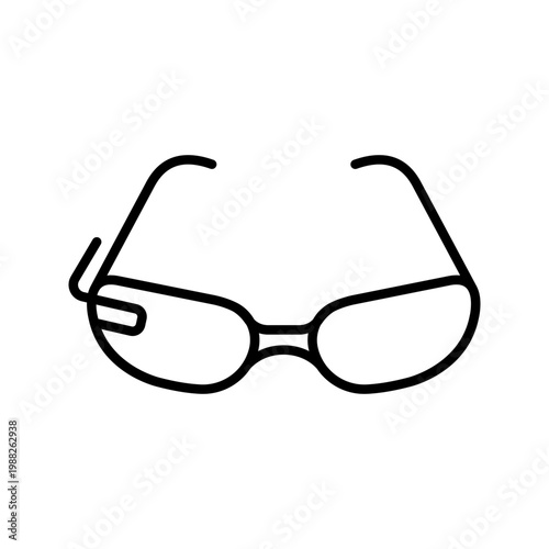 3d glasses icon. Entertainment and cinema line symbol. Black and white.