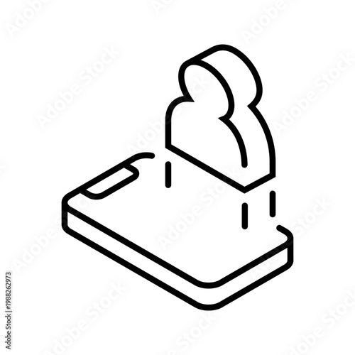 Ar game icon. Entertainment and augmented reality line symbol. Black and white.