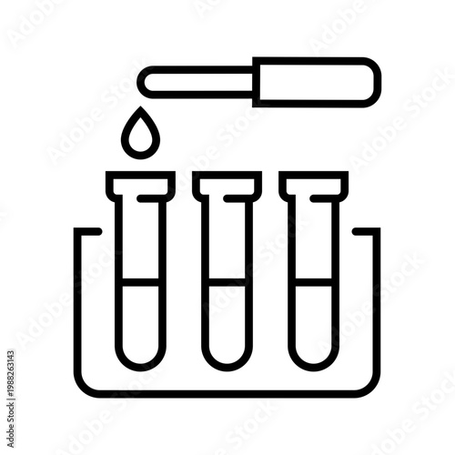 Complete blood count icon. Healthcare and hematology line symbol. Black and white.