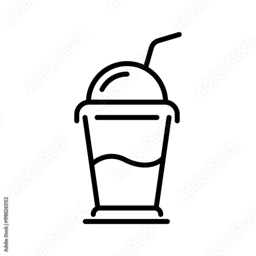 Coffee cup icon. Food and coffee beverage line symbol. Black and white.