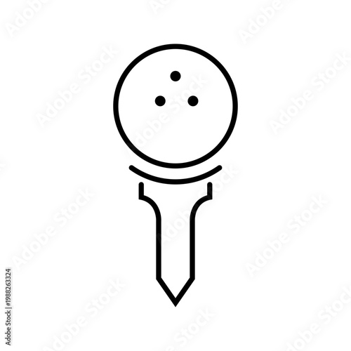 Golf tee icon. Sports and golf line symbol. Black and white.