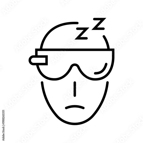 Head pain icon. Healthcare and neurology line symbol. Black and white.