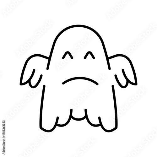 Halloween ghost icon. Entertainment and halloween line symbol. Black and white.
