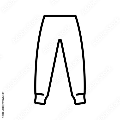Pants trousers icon. Lifestyle and bottoms line symbol. Black and white.