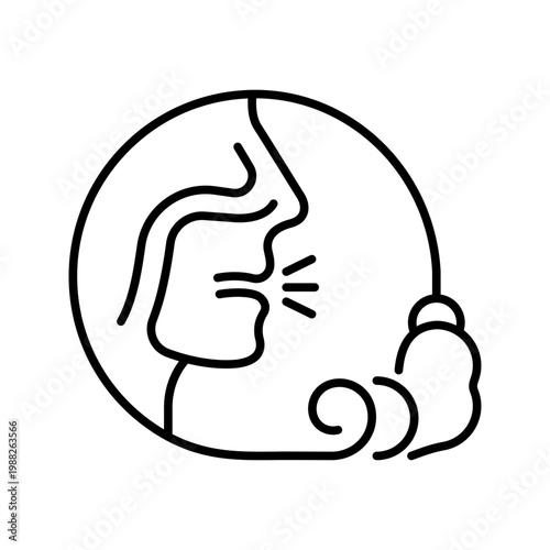 Perfume allergy icon. Healthcare and allergy line symbol. Black and white.