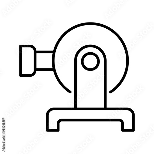Planetarium projector icon. Science and planetarium line symbol. Black and white.