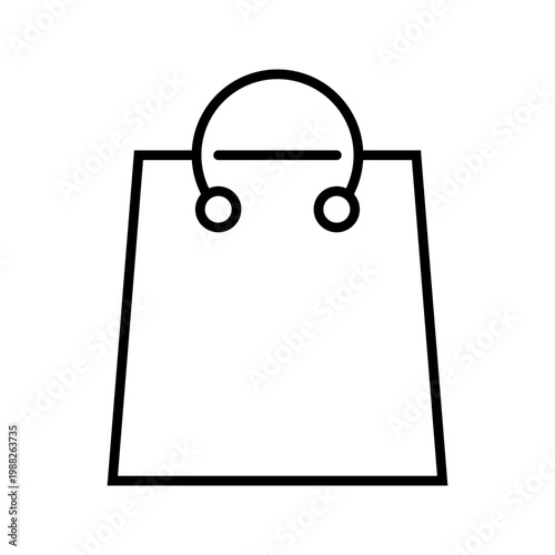 Shopping bag icon. Business and retail line symbol. Black and white.
