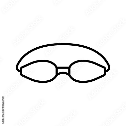 Swimming goggles icon. Sports and swimming line symbol. Black and white.
