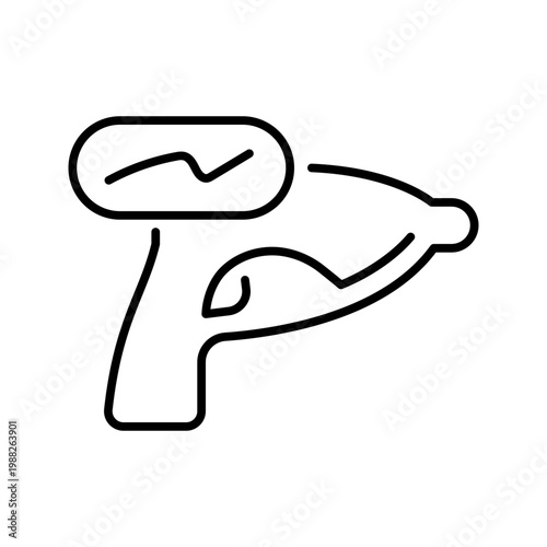 Water pistol icon. Lifestyle and toys line symbol. Black and white.
