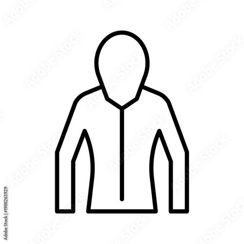 Winter jacket icon. Fashion and outerwear line symbol. Black and white.