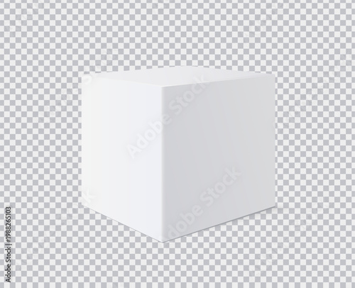 White pedestals or podium. White vector cube display stand. Exhibitions, product showcases or modern branding mockups. Product platform 