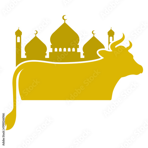 Eid al-Adha Animal Silhouette with Mosque
