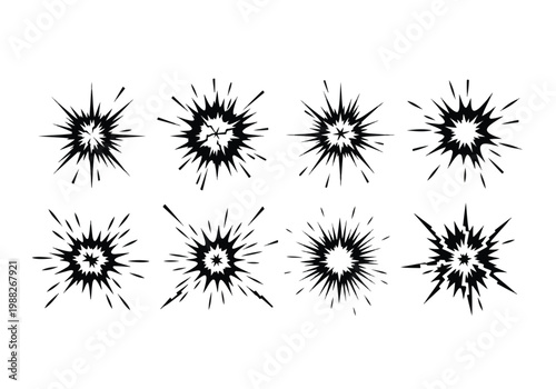 Explosion Burst Effect Collection Graphic Elements.