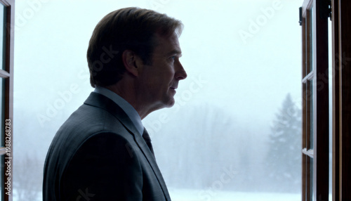 Freedom concept, open window with bright sky and light