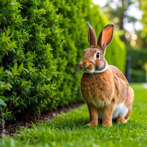 Rabbit in garden setting