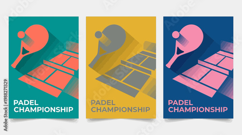 Abstract Padel Posters For Championship Advertising And Sports Promotional Materials