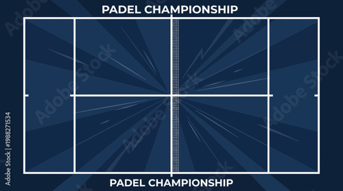 Abstract Padel Court Design for Sports Competitions and Championships Visualization