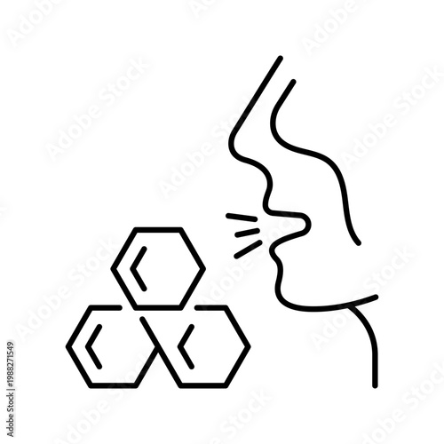 Honey allergy icon. Healthcare and food allergy line symbol. Black and white.