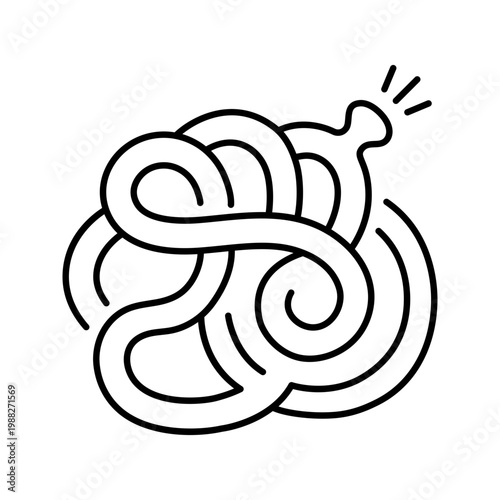Intestinal polyp icon. Healthcare and gastroenterology line symbol. Black and white.