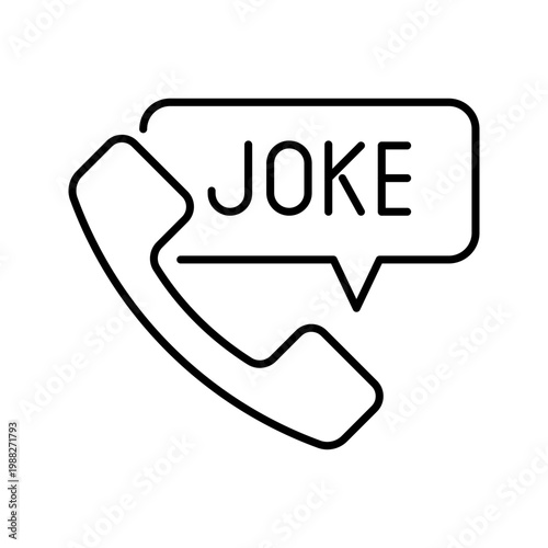 Prank call icon. Entertainment and prank calls line symbol. Black and white.