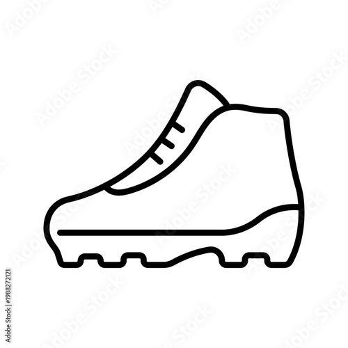 Winter boot icon. Fashion and winter boots line symbol. Black and white.