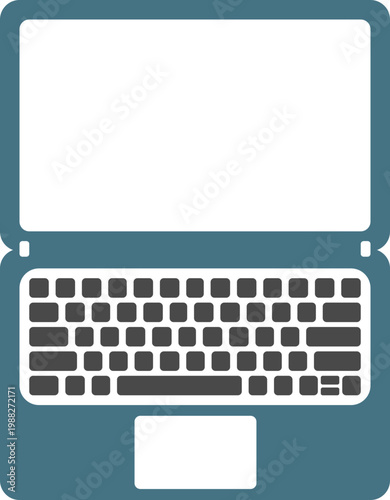 Laptop icons in different angles and styles with screens and keyboards, isolated on white background, ideal for technology, office, remote work and digital device design projects.