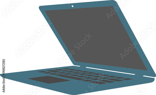 Laptop icons in different angles and styles with screens and keyboards, isolated on white background, ideal for technology, office, remote work and digital device design projects.