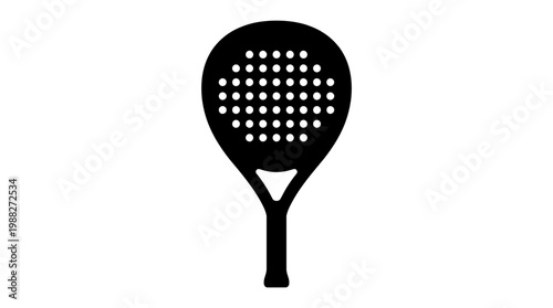 Minimalistic Paddle Racket Silhouette Depicting Sports Equipment On White Background for Use