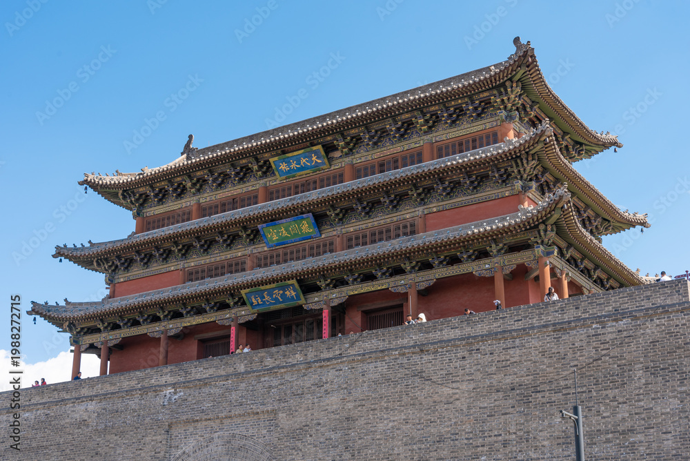 Fototapeta premium Heyang Gate Tower in Datong Ancient City, Shanxi, China