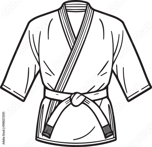 A meticulously detailed illustration of a martial arts gi, capturing the essence of discipline and training.