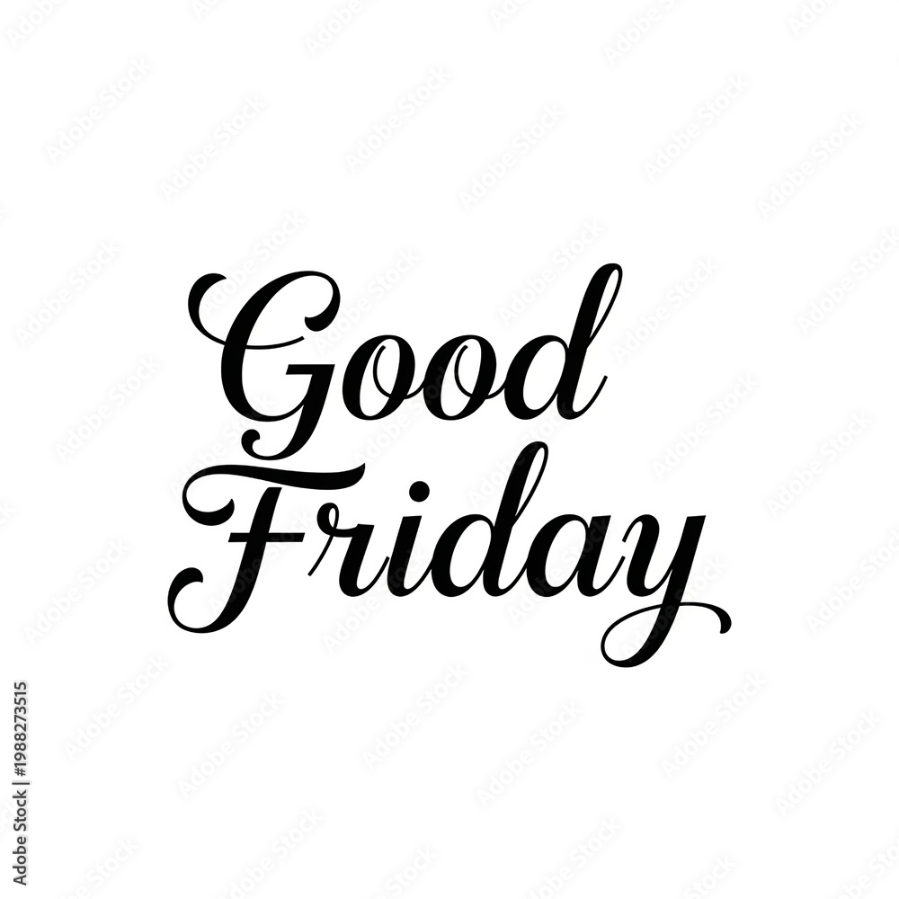 Fototapeta premium Elegant Good Friday Calligraphy on White Background for Religious Greetings