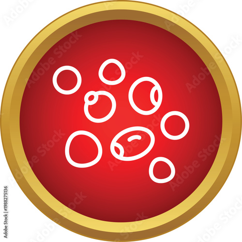 Human red blood cells circulating the body in a medical icon graphic element