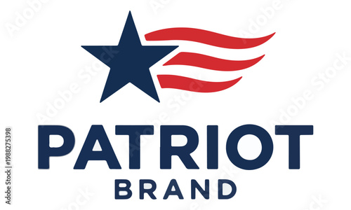 American Star and Stripes Patriot Brand Identity Logo