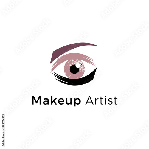 Minimalist Eye Icon Logo Design for Professional Makeup Artist Services. EPS Editable. Vector Illustrations.