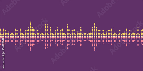 Blue city skyline with glowing sound wave equalizer blending music and urban design at night