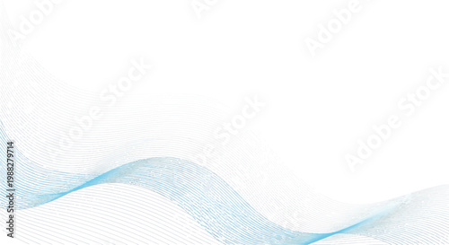 Abstract blue and white wavy lines on a white background with eye catching
