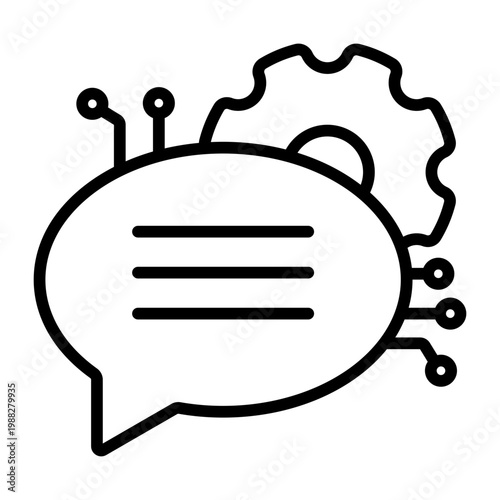 фотографія Natural Language Processing Icon – Text Analysis Communication Technology Line I