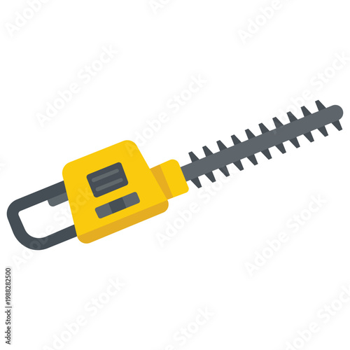 Hedge Trimmer: A close-up shot of a yellow hedge trimmer, a vital tool for lawn care and landscape maintenance.
