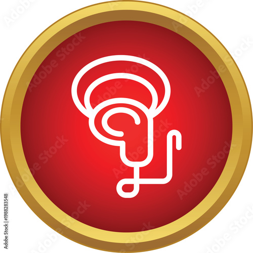 Hearing aid device icon representing audio support