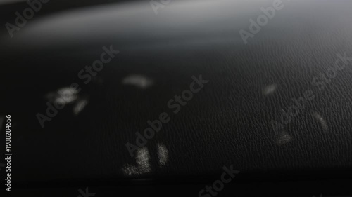 Abstract Shadows Of Tree Leaves On A Modern Car Interior, A sleek video of tree leaf shadows dancing on modern car interior, dappled light patterns moving across, perfect for lifestyle car film.