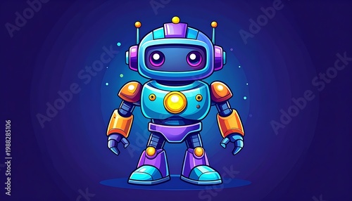 Cute robot, space theme