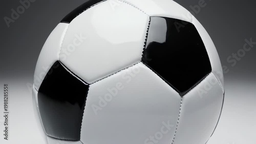 Soccer Ball Rotating on White Background.