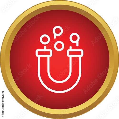 Magnet attracting small circles, symbolizing customer attraction or lead generation